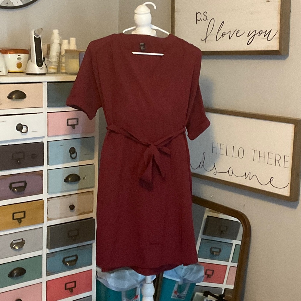 Elegant Burgundy Dress